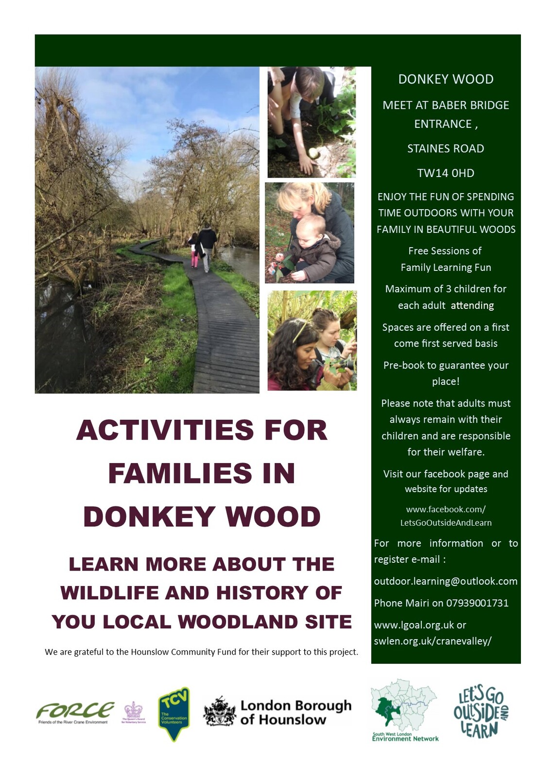 Flier Donkey Wood family learning